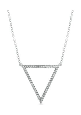 Belk & Co 1/6 Ct. T.w. Diamond Triangle Pendant Necklace In 10K White Gold