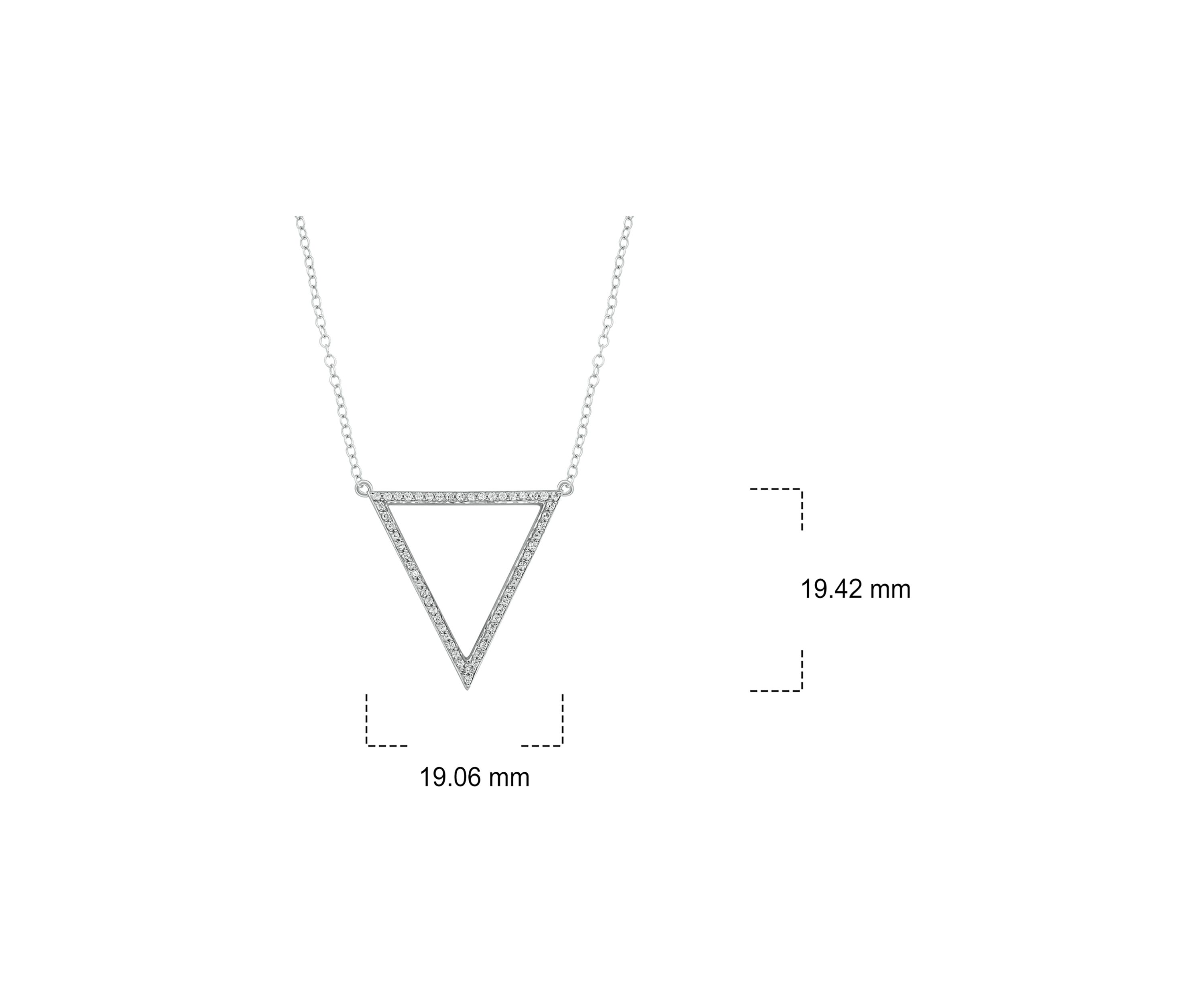 1/6 ct. t.w. Diamond Triangle Pendant  Necklace in 10K White Gold
