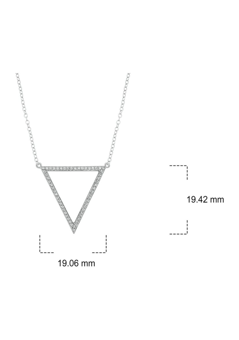 1/6 ct. t.w. Diamond Triangle Pendant  Necklace in 10K White Gold