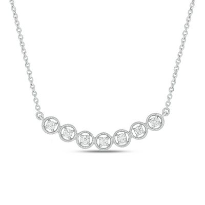Belk & Co 1/6 Carat,Diamond Bar Necklace Pendant in sterling silver