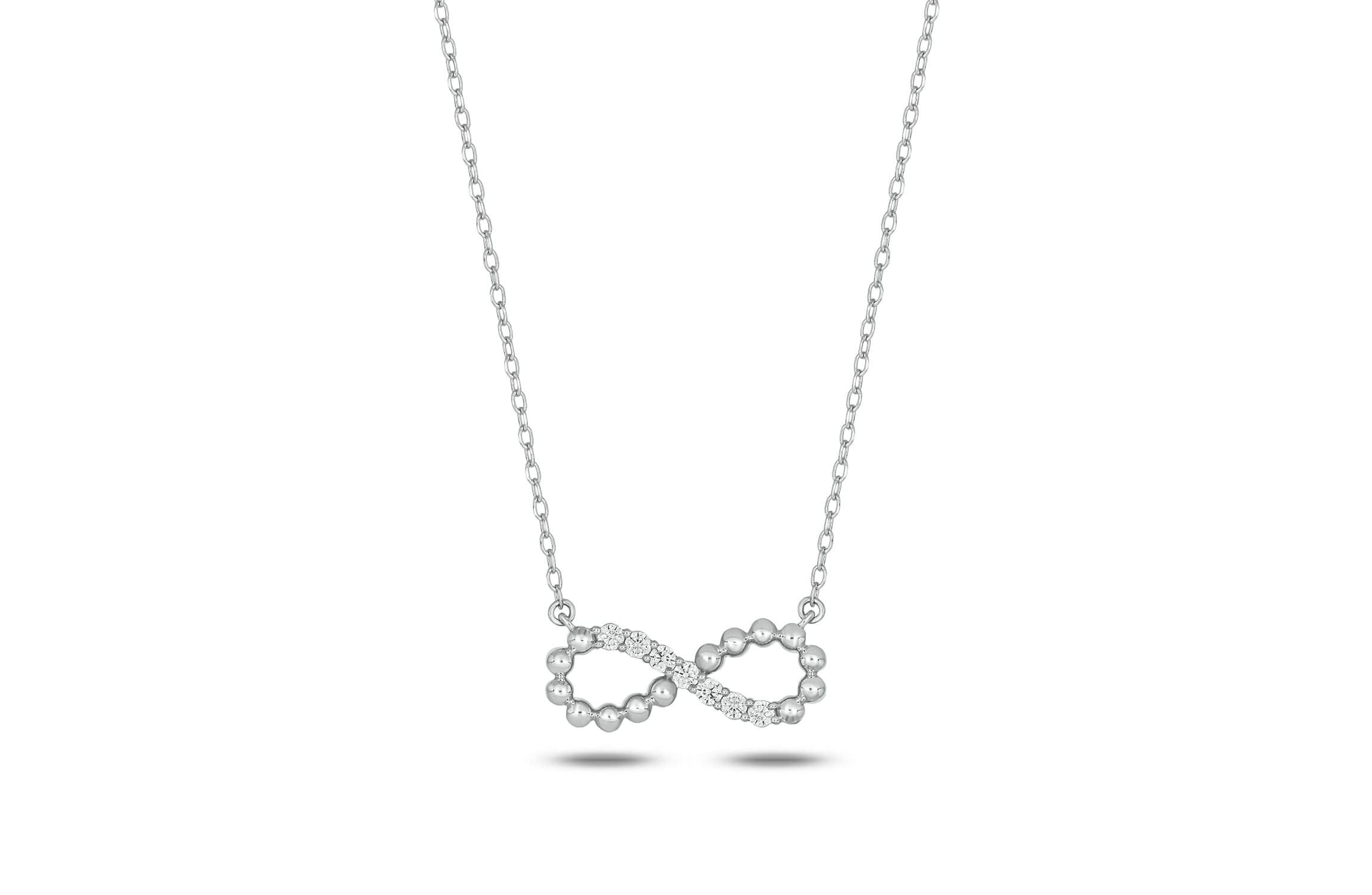 Lab Created 1/6 ct. t.w. Lab Grown Diamond Infinity Timeless Necklace in Sterling Silver