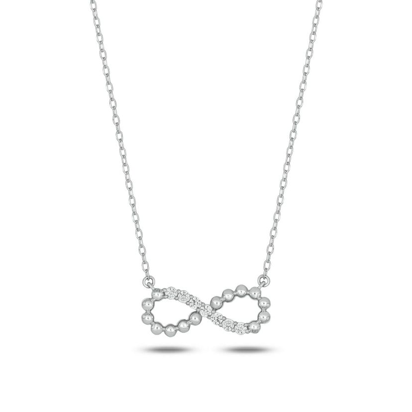 Lab Created 1/6 ct. t.w. Lab Grown Diamond Infinity Timeless Necklace in Sterling Silver