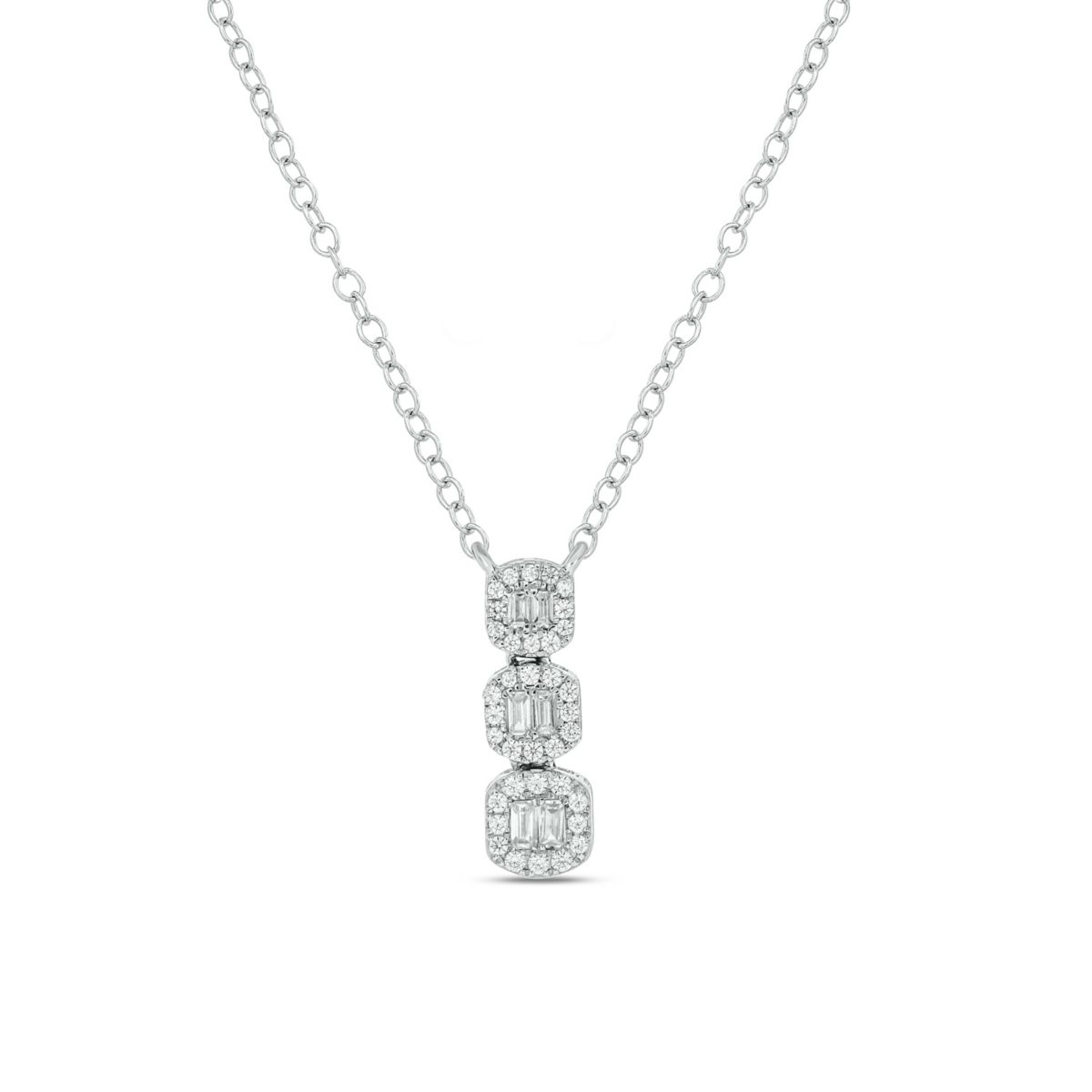 1/5 ct.t.w Diamond Perfect Twogether Shap Necklace in 14K White Gold