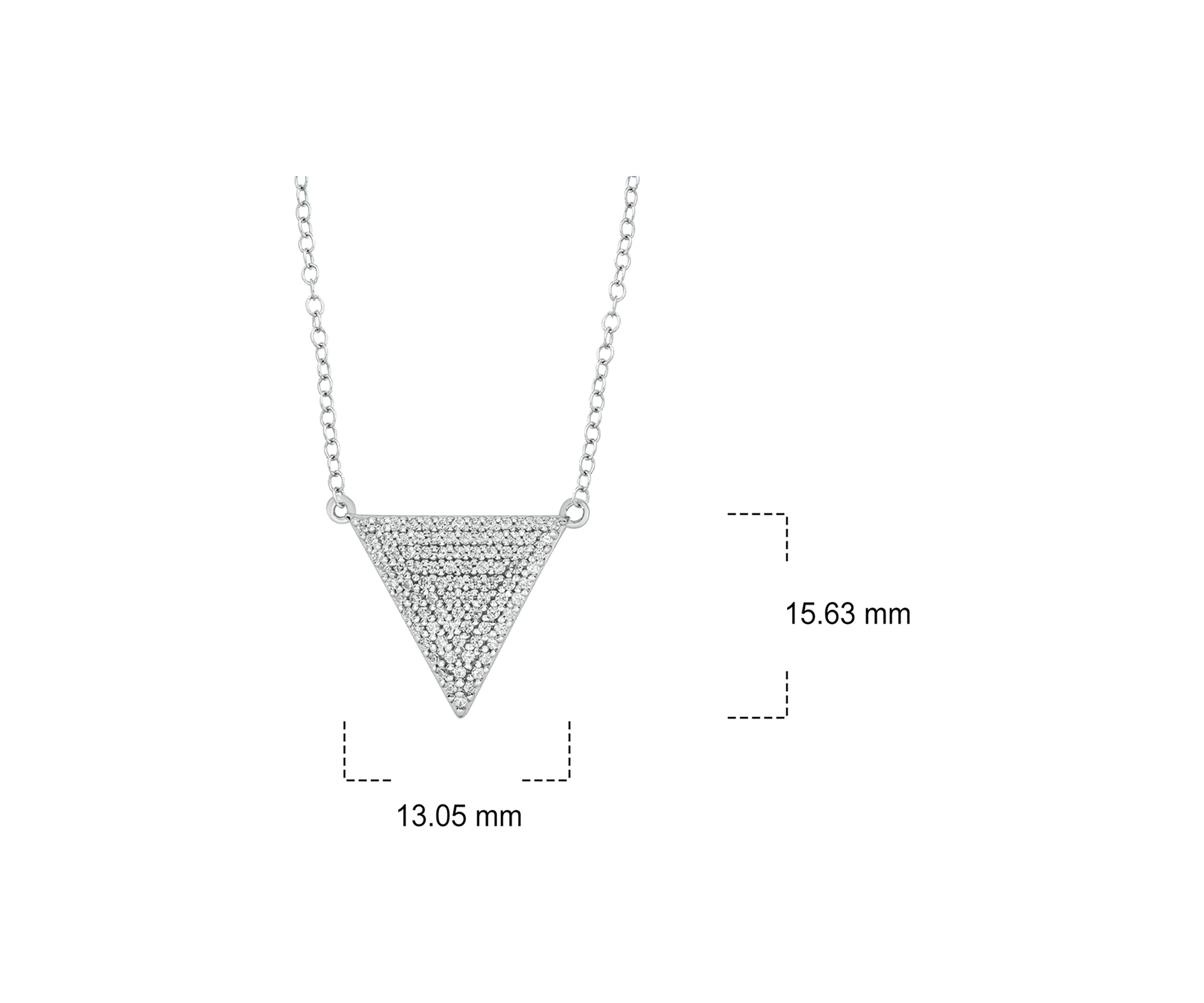 1/4 ct. t.w. Diamond Triangle Pendant Necklace in Sterling Silver