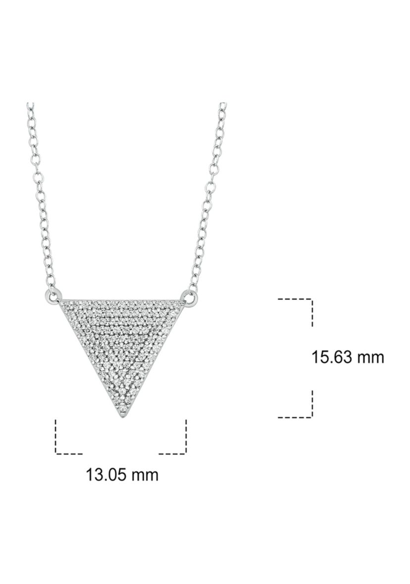 1/4 ct. t.w. Diamond Triangle Pendant Necklace in Sterling Silver