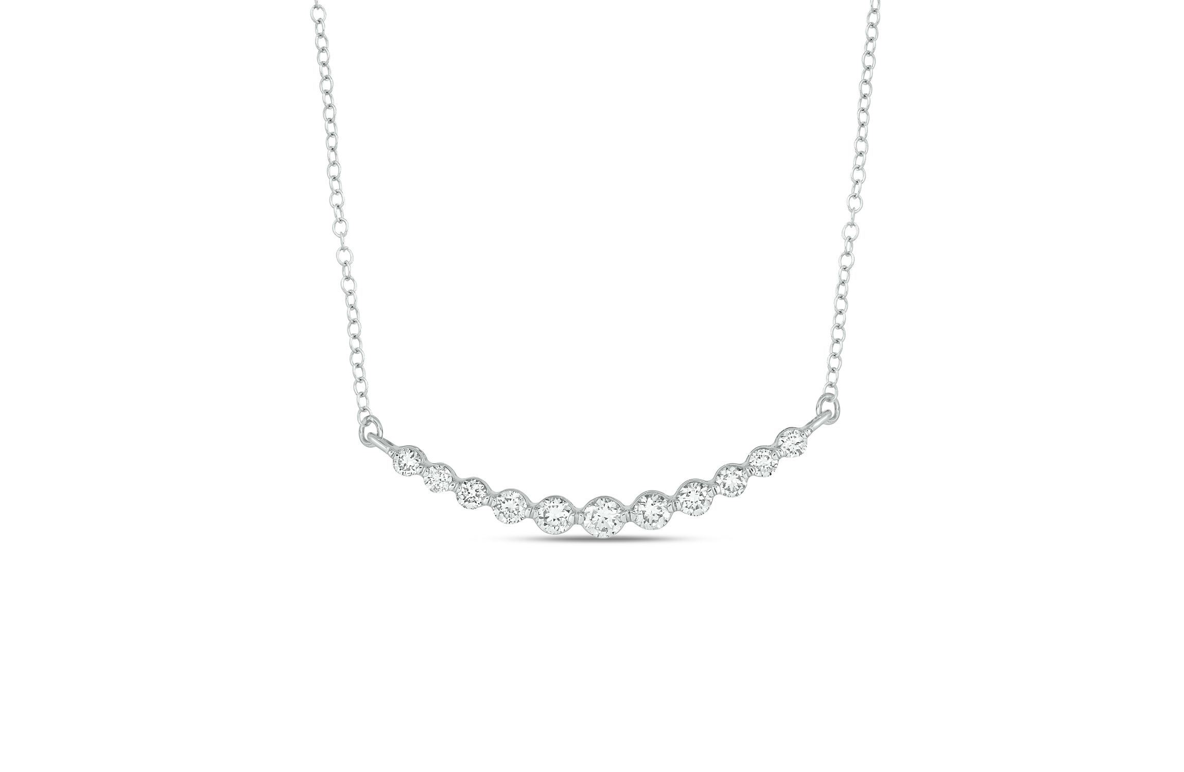 1/4 ct.t.w Diamond Smiley Necklace in 14K White Gold