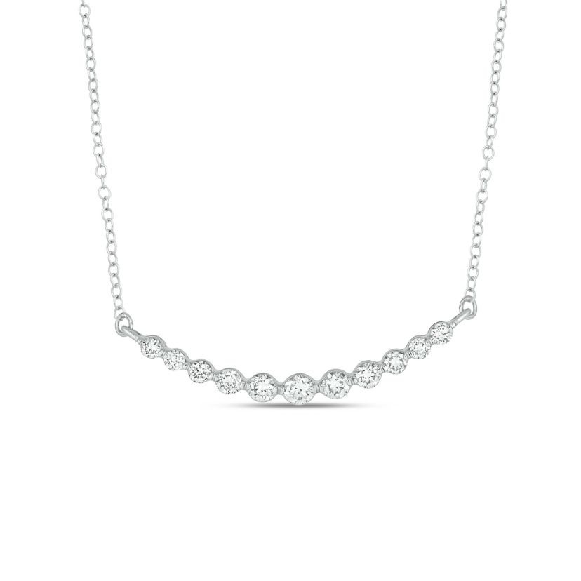1/4 ct.t.w Diamond Smiley Necklace in 14K White Gold