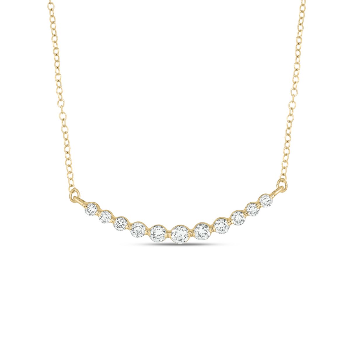 1/4 ct.t.w Diamond Smiley Necklace in 14K Yellow Gold
