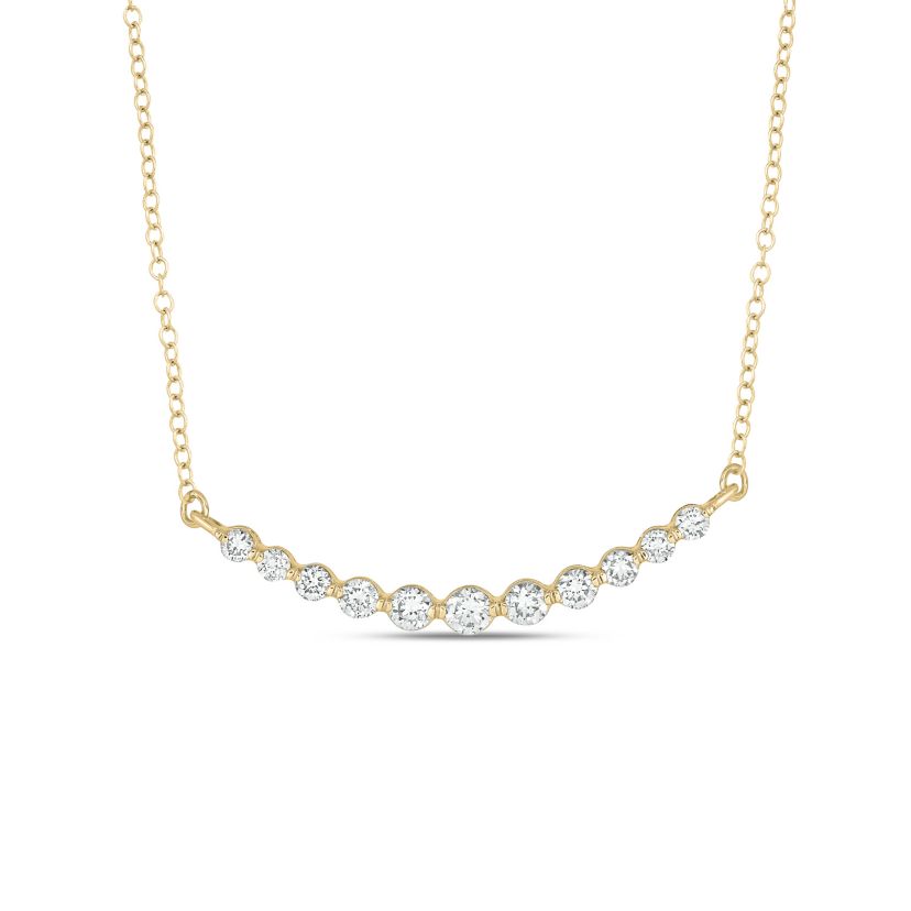 1/4 ct.t.w Diamond Smiley Necklace in 14K Yellow Gold