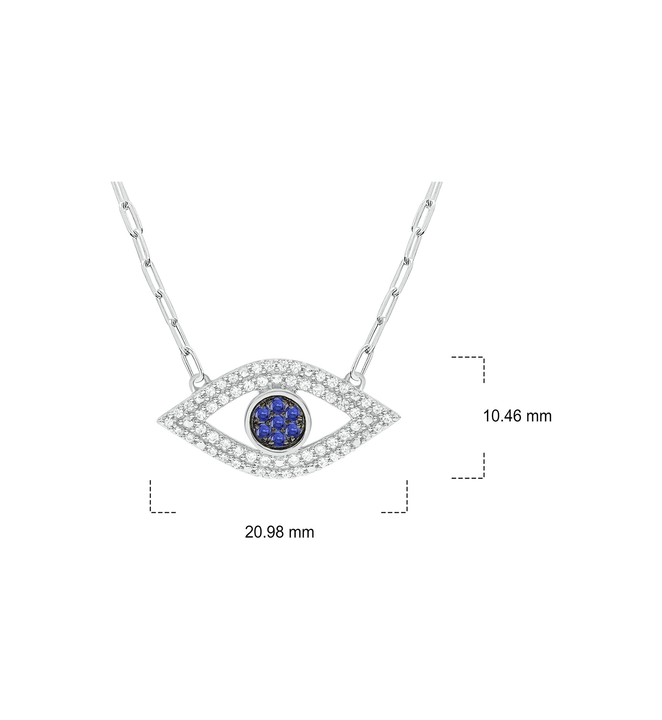 Lab Created 1/4 ct. t.w. Diamond Evil Eye Necklace In Sterling Silver