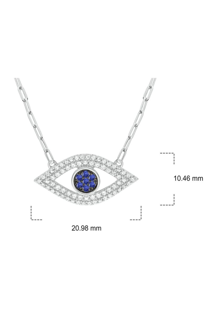 Lab Created 1/4 ct. t.w. Diamond Evil Eye Necklace In Sterling Silver
