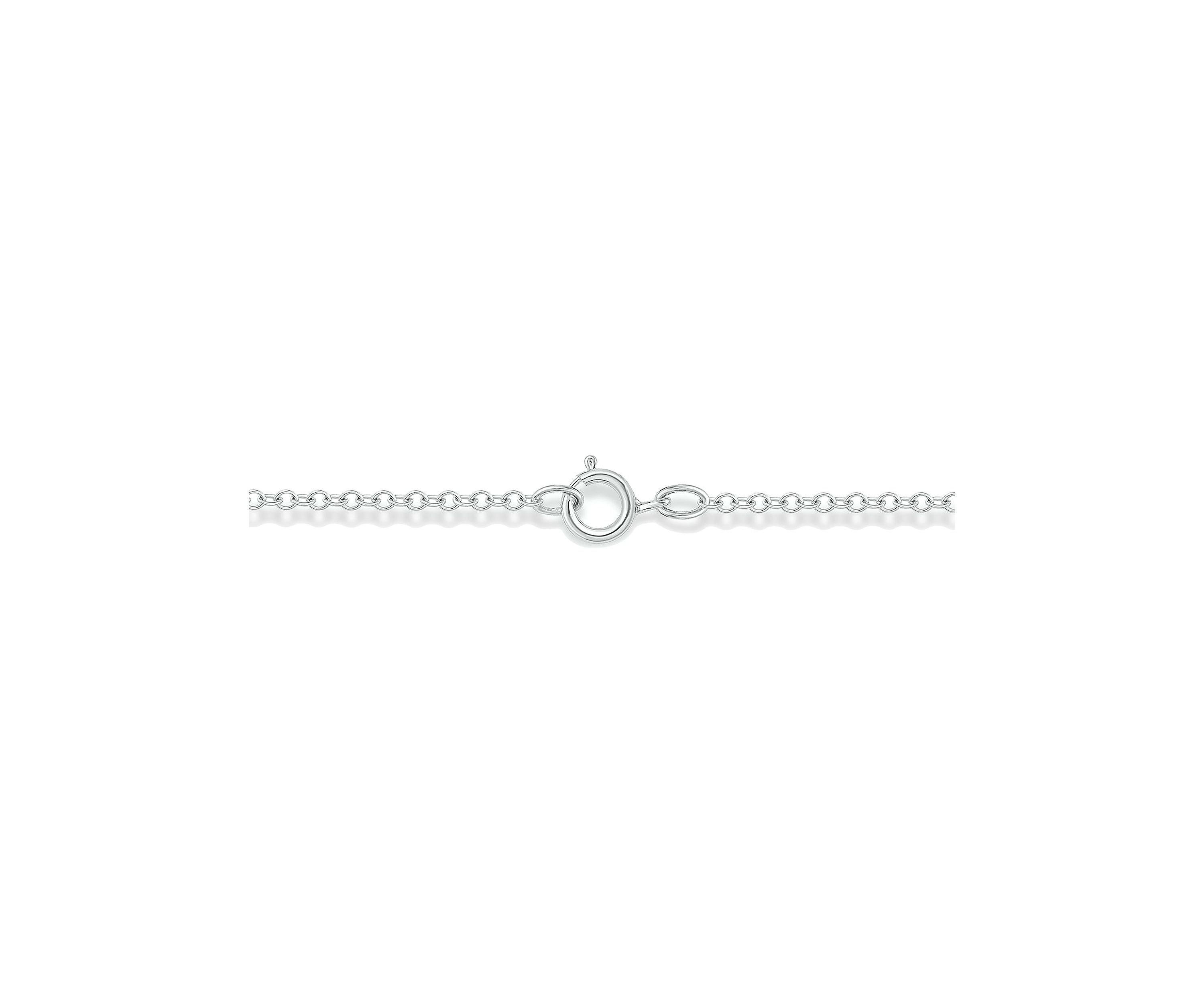 1/4 ct. t.w. Diamond Paper Clip Styled Necklace In Sterling Silver
