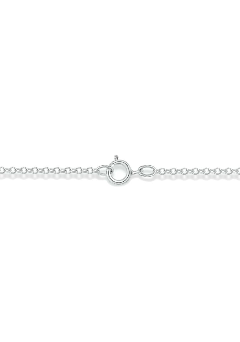 1/4 ct. t.w. Diamond Paper Clip Styled Necklace In Sterling Silver