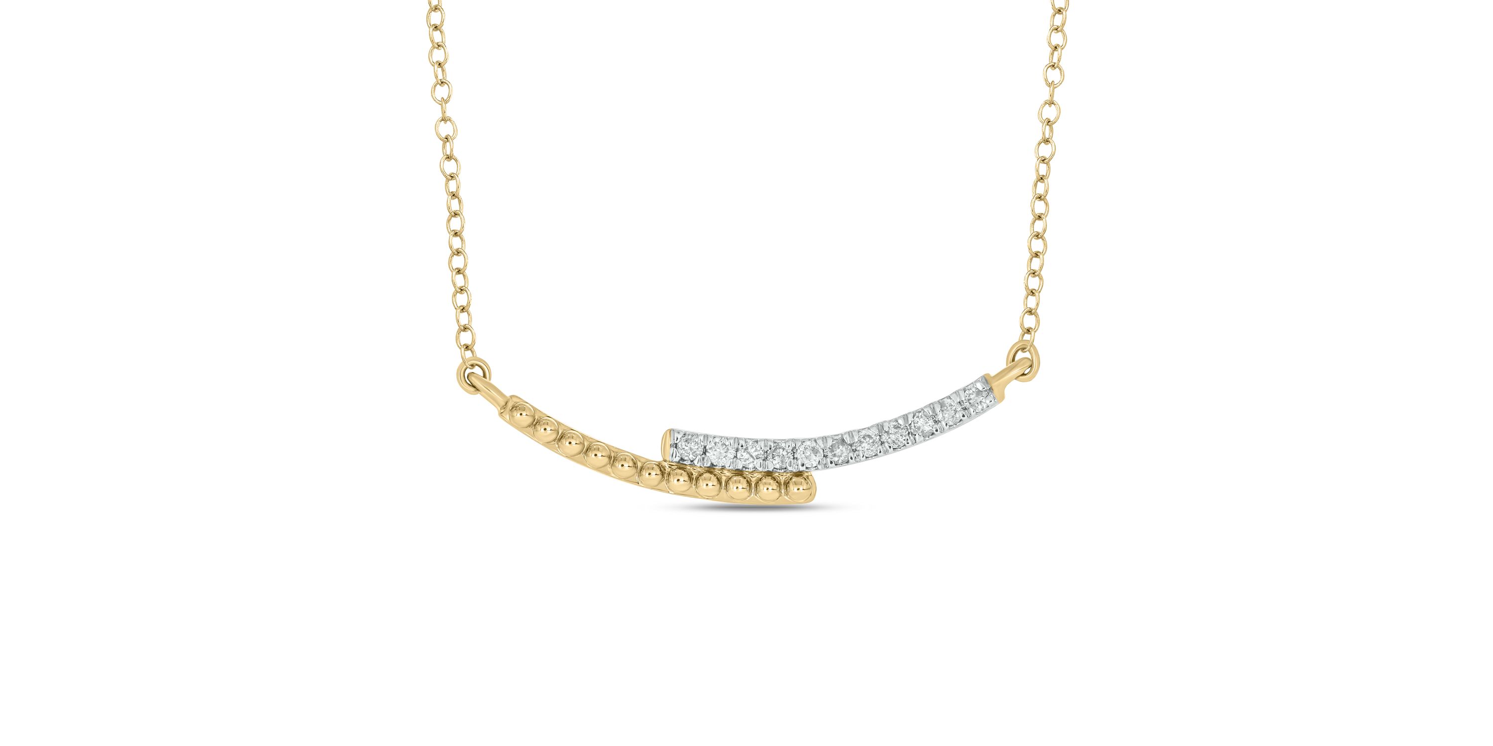 1/4 ct.t.w  Diamond Bypass Fashion Pendant Necklace in 14K Yellow Gold