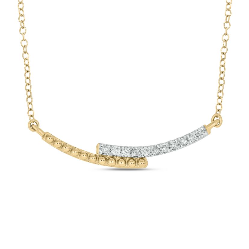 1/4 ct.t.w  Diamond Bypass Fashion Pendant Necklace in 14K Yellow Gold