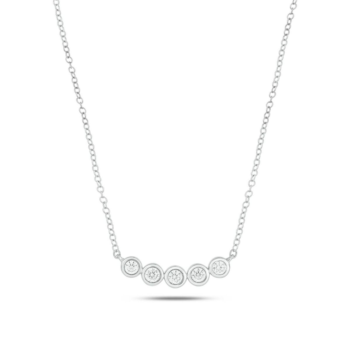 Lab Created 1/4 ct. t.w. Lab Grown Diamond Eternite Shaped Necklace in Sterling Silver