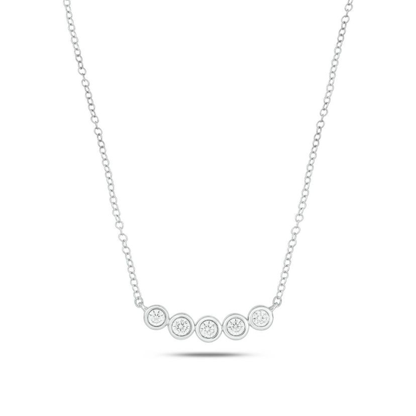 Lab Created 1/4 ct. t.w. Lab Grown Diamond Eternite Shaped Necklace in Sterling Silver