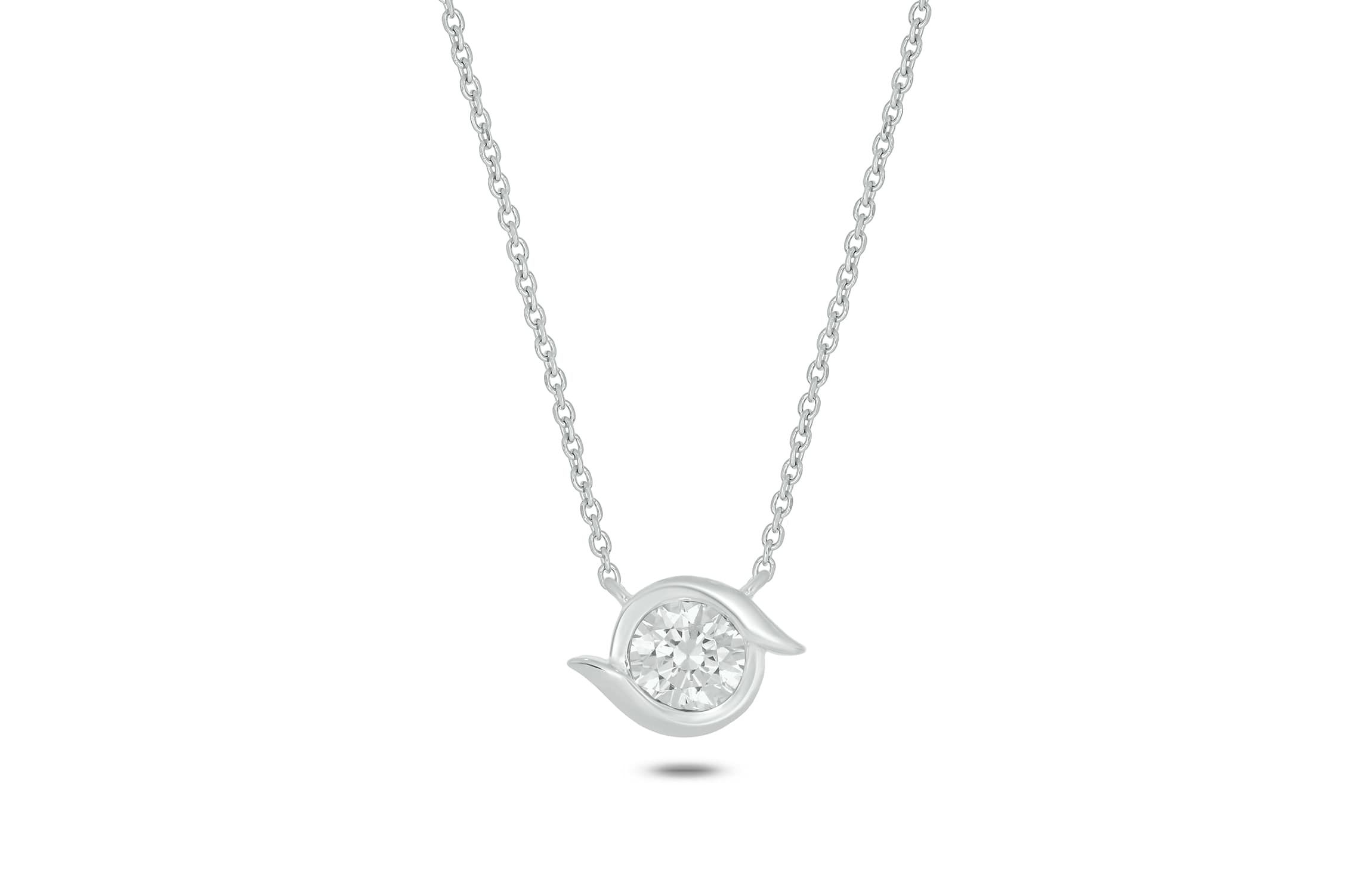Lab Created 1/3 ct. t.w. Lab Grown Diamond Solitaire Necklace in Sterling Silver