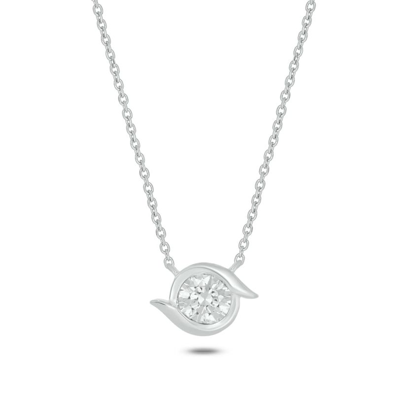 Lab Created 1/3 ct. t.w. Lab Grown Diamond Solitaire Necklace in Sterling Silver