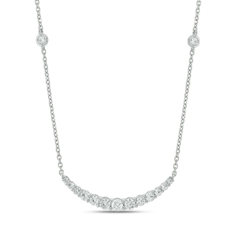 3/8 carat, Diamond Smiley stunning Necklace Pendant in 14K White Gold