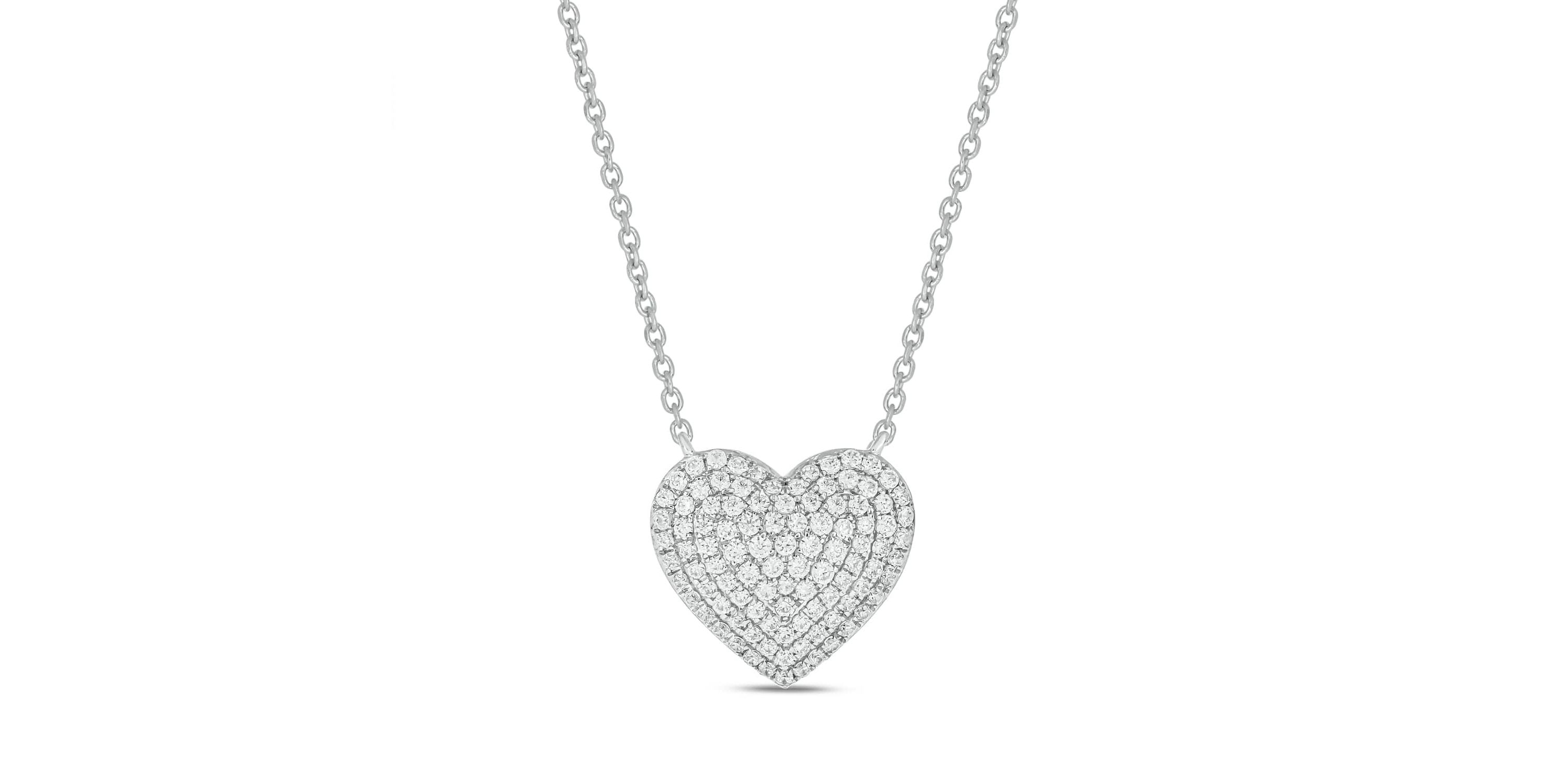 1/2 Carat,Heart necklace Pendant in 14K White Gold