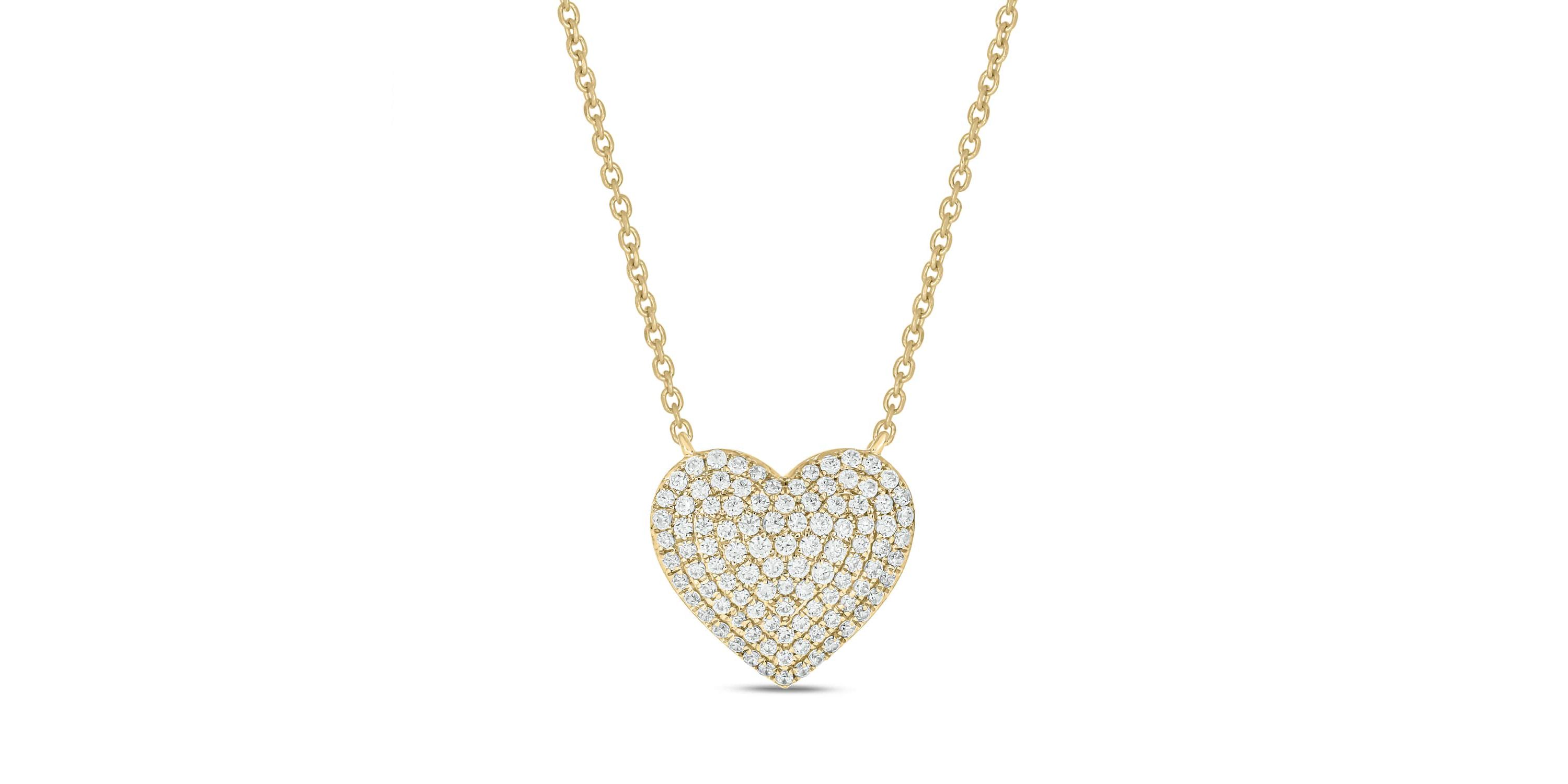 1/2 Carat,Heart necklace Pendant in 14K Yellow Gold