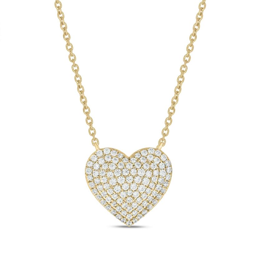1/2 Carat,Heart necklace Pendant in 14K Yellow Gold
