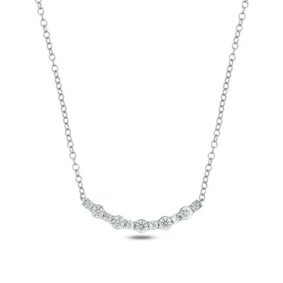 Belk & Co Lab Created 1/2 ct. t.w. Lab Grown Diamond Smiley Necklace in Sterling Silver