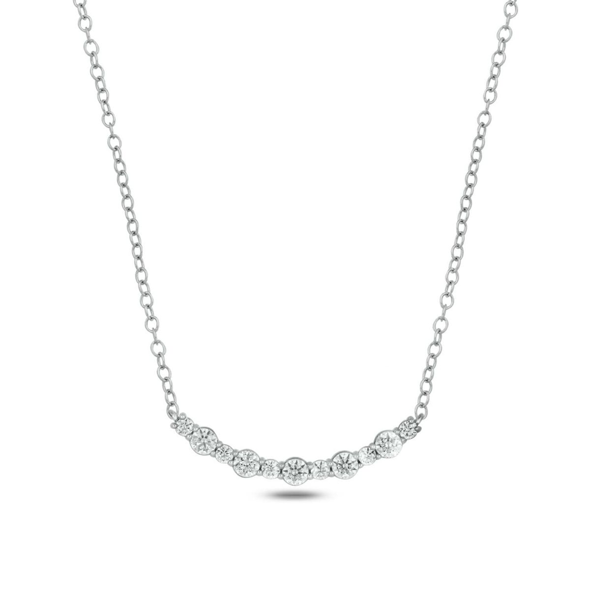 Lab Created 1/2 ct. t.w. Lab Grown Diamond Smiley Necklace in Sterling Silver