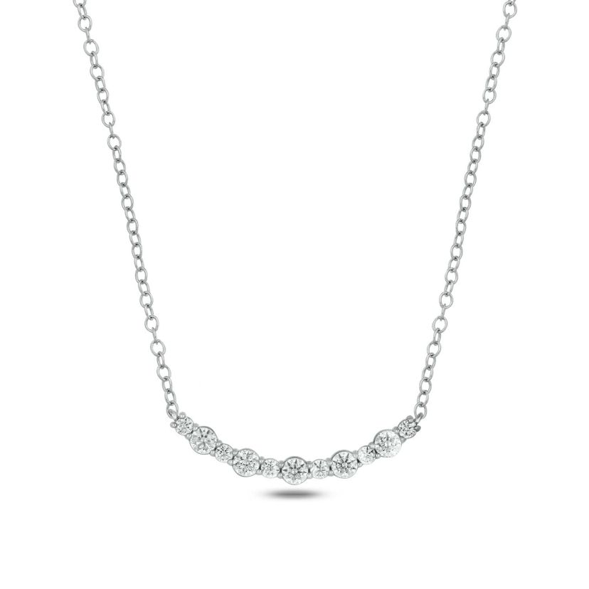 Lab Created 1/2 ct. t.w. Lab Grown Diamond Smiley Necklace in Sterling Silver