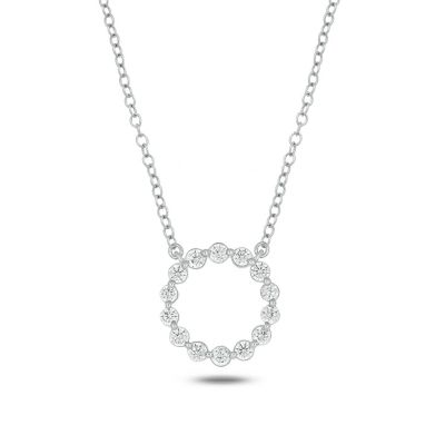 Belk & Co Lab Created 1/2 ct. t.w. Lab Grown Diamond Round Shaped Necklace in Sterling Silver