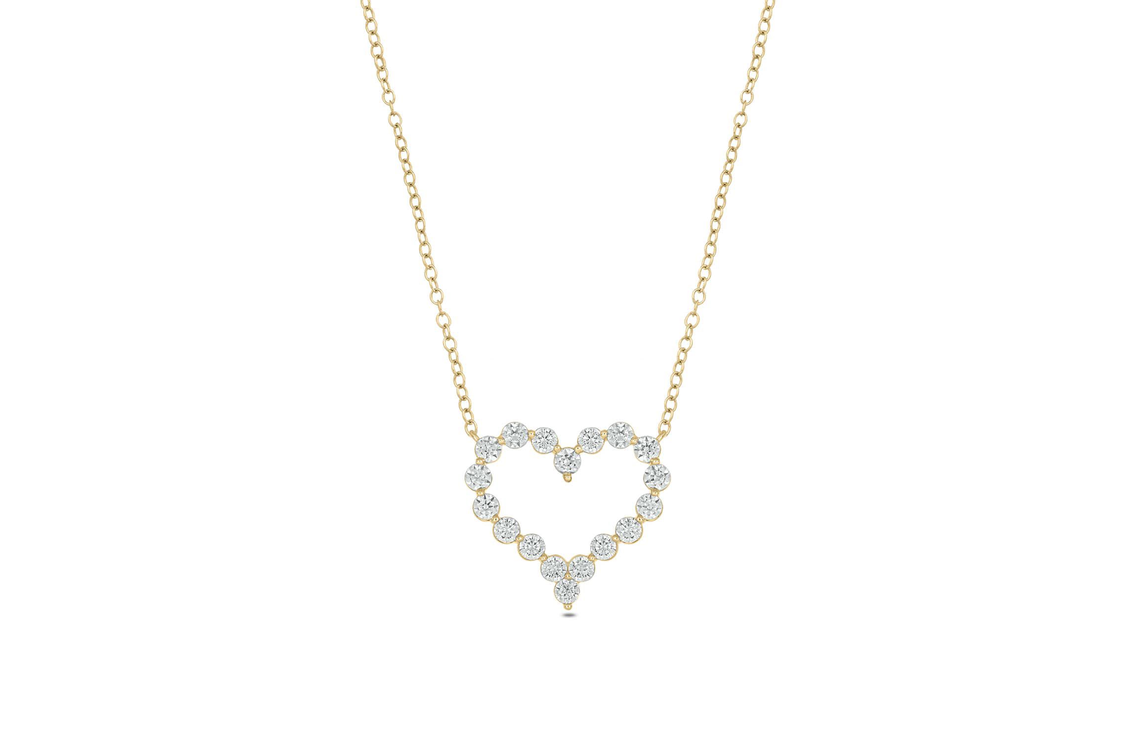Lab Created 1 ct. t.w. Lab Grown Diamond Heart Shaped Necklace in 10K Yellow Gold