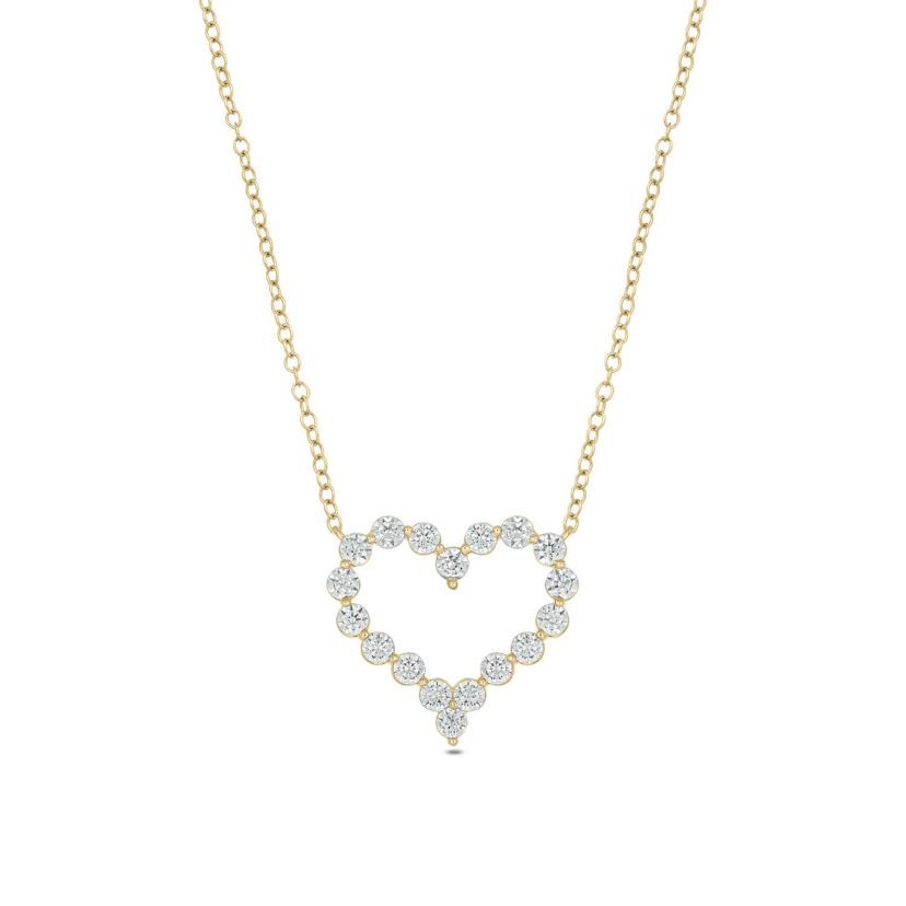 Lab Created 1 ct. t.w. Lab Grown Diamond Heart Shaped Necklace in 10K Yellow Gold