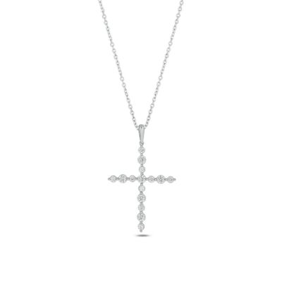 Belk & Co Lab Created 1 Carat Lab-Grown Diamond Elegant Cross Pendant in Sterling Silver