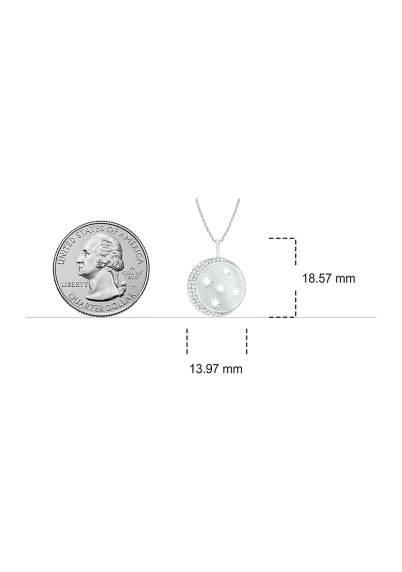 1/10 ct. t.w. Diamond Moon Star Pendant in Sterling Silver