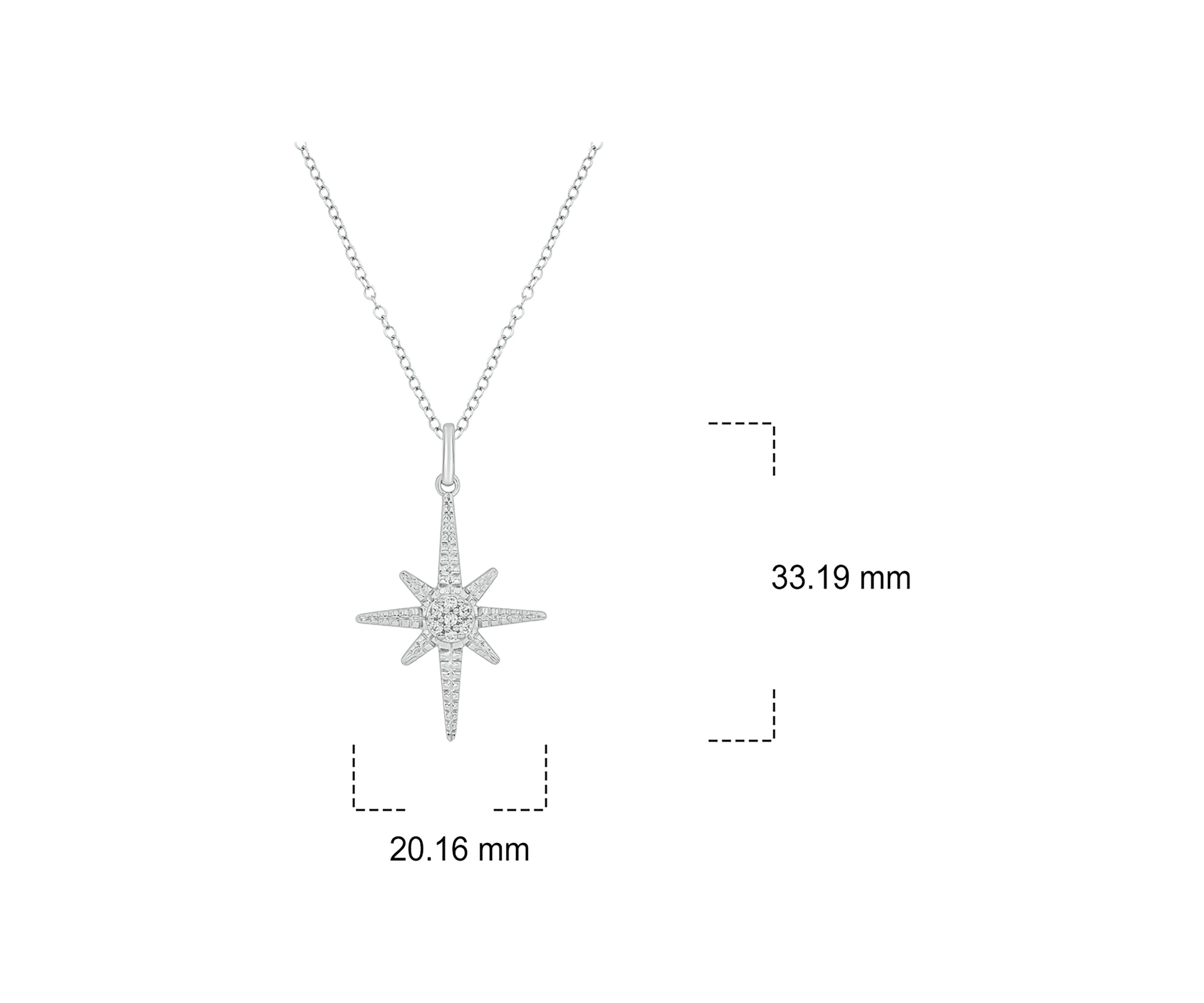1/10 ct. t.w. Diamond Asterisk Star Pendant in Sterling Silver