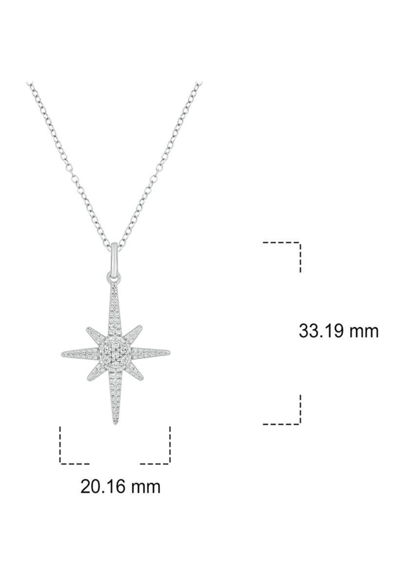 1/10 ct. t.w. Diamond Asterisk Star Pendant in Sterling Silver