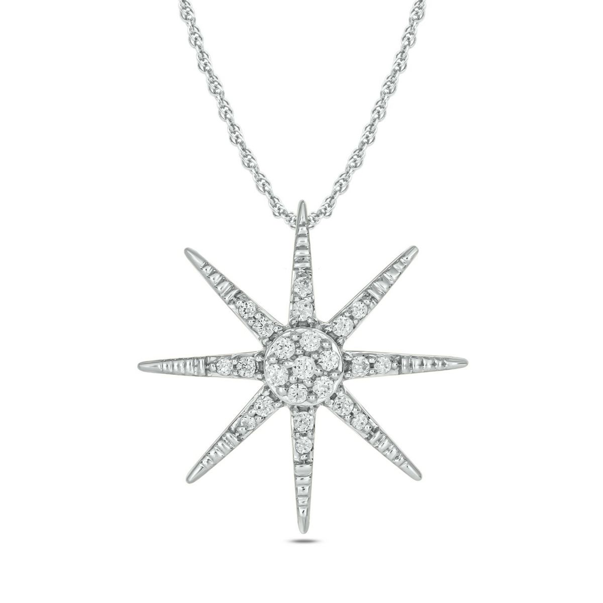 1/10 ct. t.w. Diamond Star Pendant in Sterling Silver