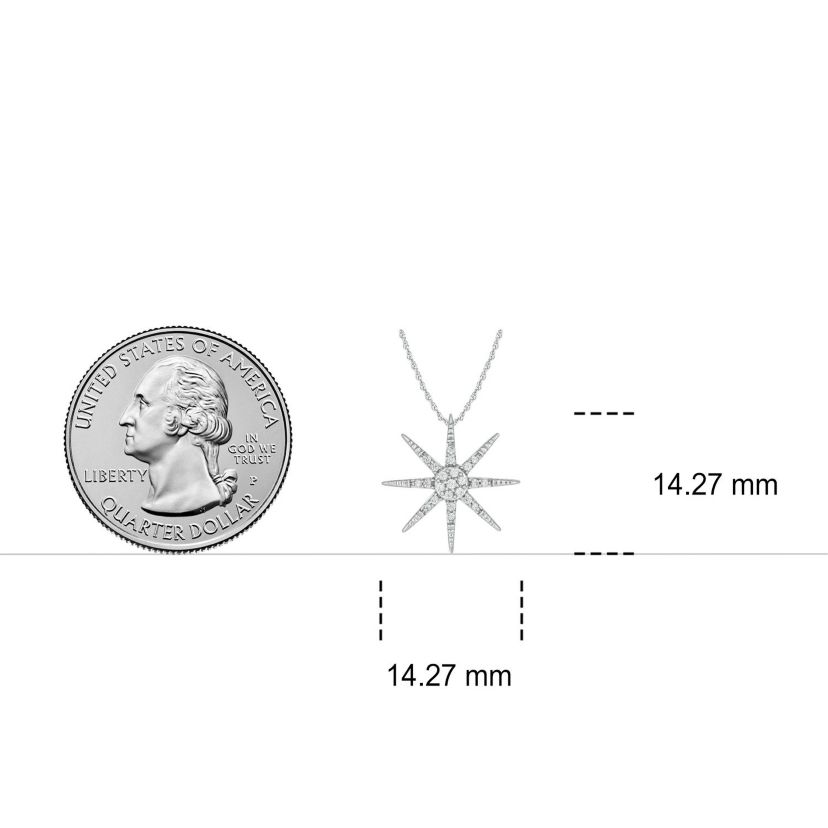 1/10 ct. t.w. Diamond Star Pendant in Sterling Silver