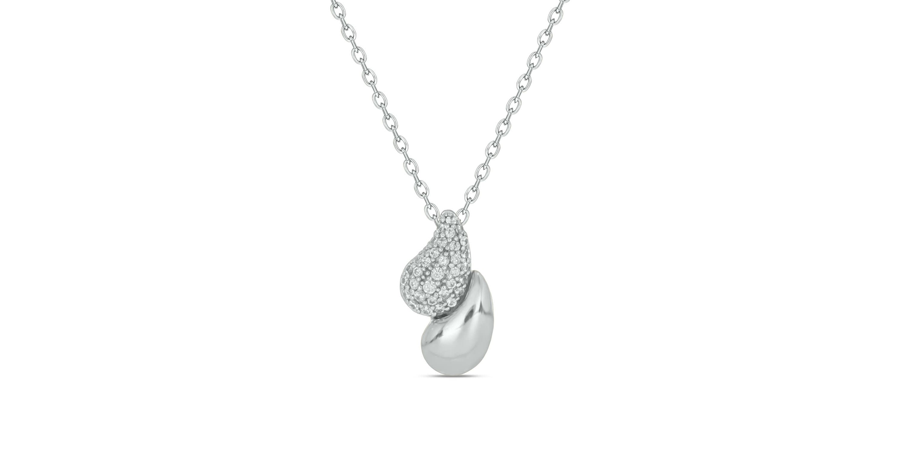 1/10 carat, Diamond Flaut The Drop Pendant in 14K White Gold
