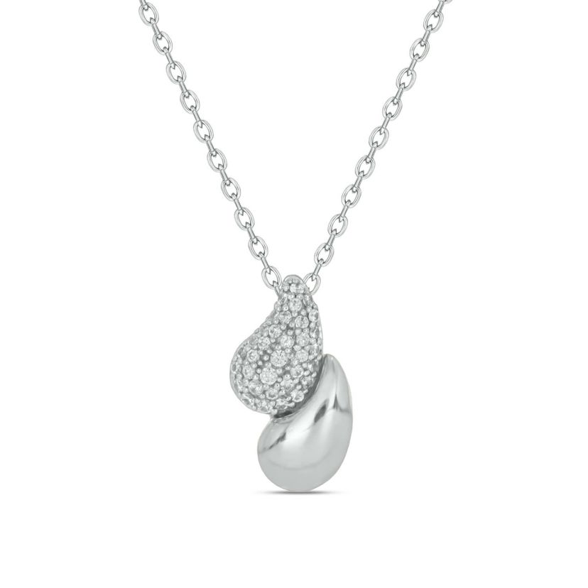 1/10 carat, Diamond Flaut The Drop Pendant in 14K White Gold