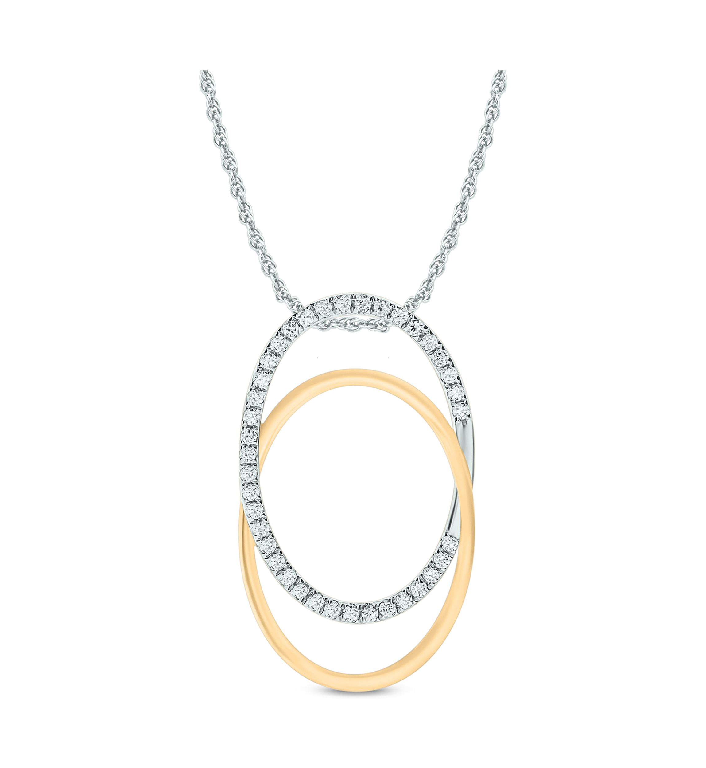 1/6 ct. t.w. Diamond Interlock Circle Pendant in 14K Yellow Gold
