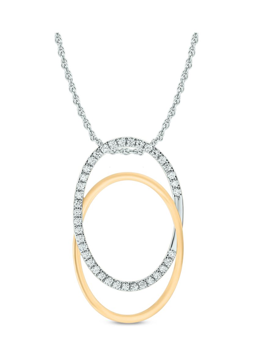 1/6 ct. t.w. Diamond Interlock Circle Pendant in 14K Yellow Gold