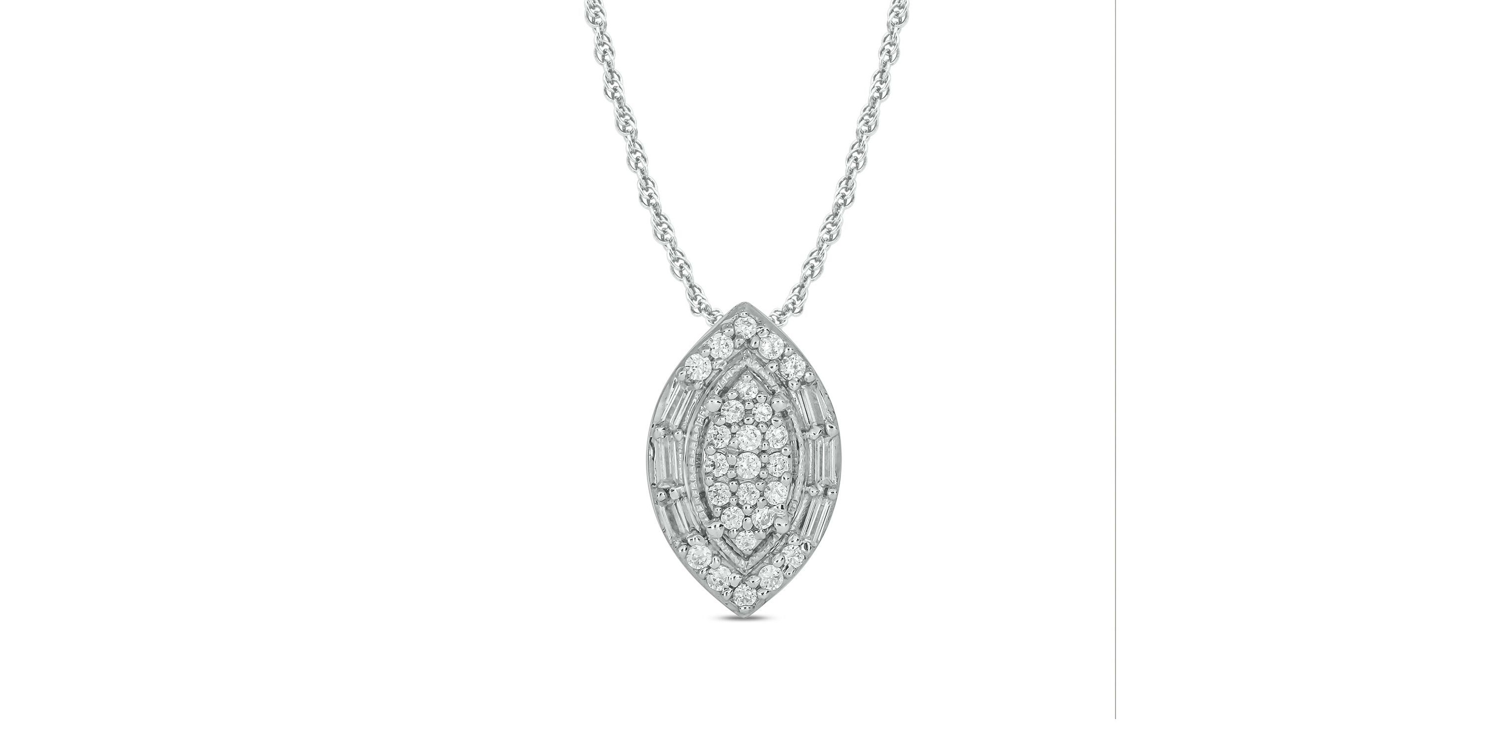 1/6 ct. t.w. Diamond Marquise Shape Pendant in Sterling Silver