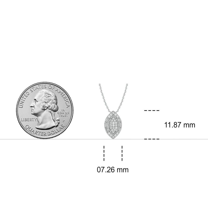 1/6 ct. t.w. Diamond Marquise Shape Pendant in Sterling Silver