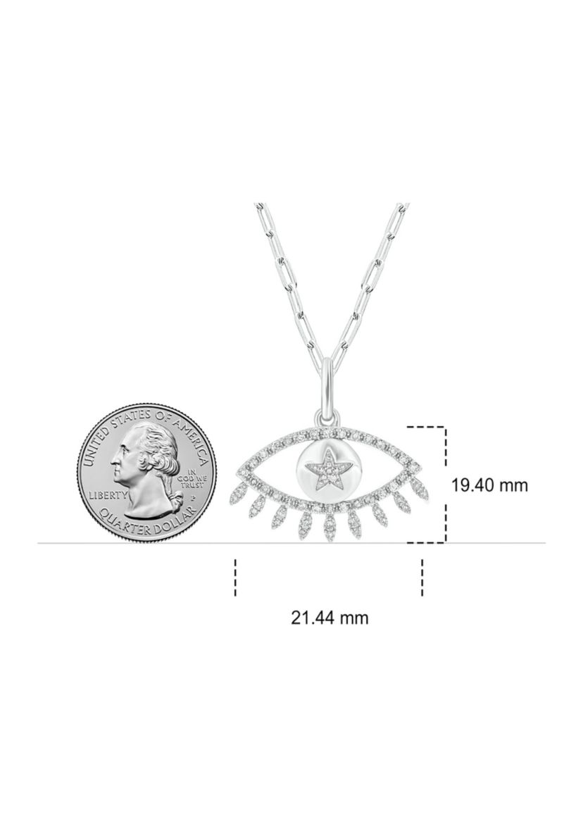 1/5 ct. t.w. Diamond Evil Eye Pendant in Sterling Silver