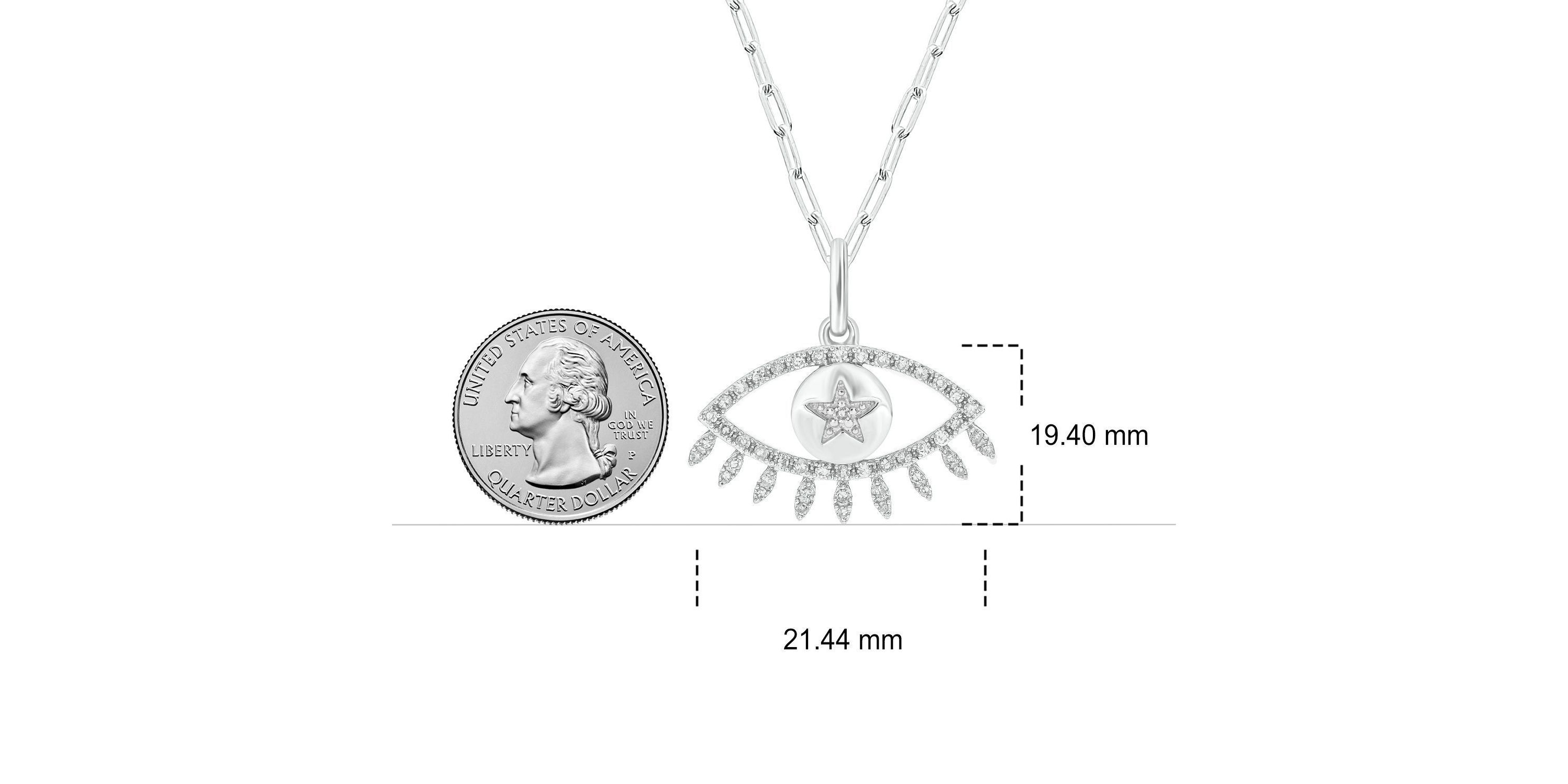 1/5 ct. t.w. Diamond Evil Eye Pendant in Sterling Silver