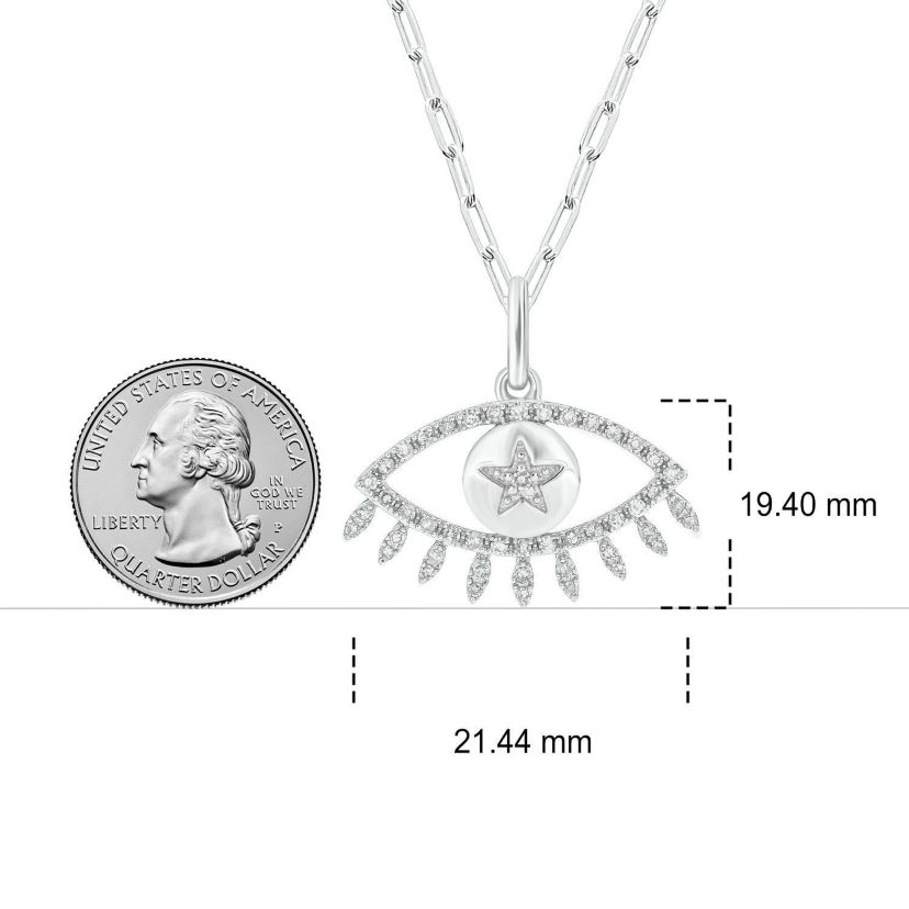 1/5 ct. t.w. Diamond Evil Eye Pendant in Sterling Silver
