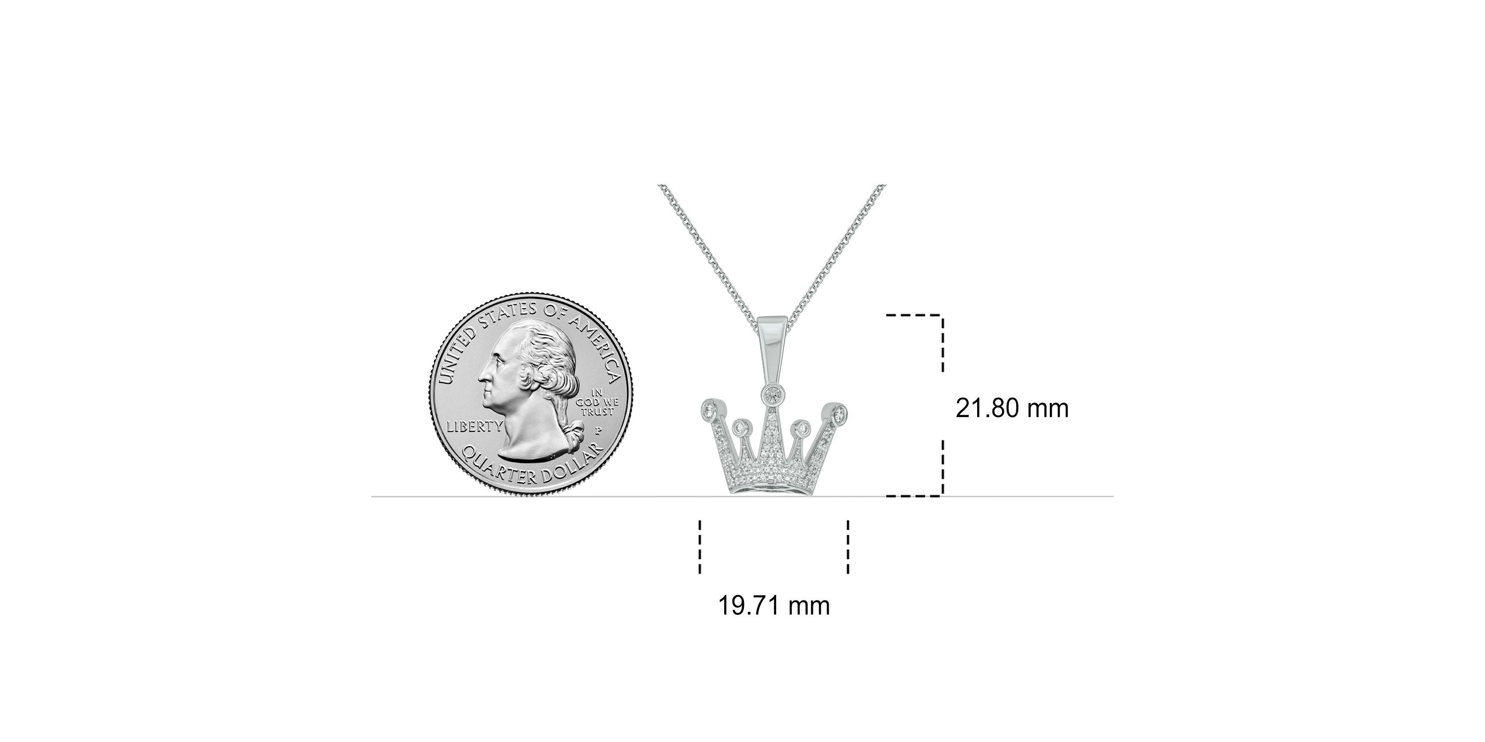 1/3 ct. t.w Natrual White Diamond Hip Hop Crown Pendant in Sterling Silver