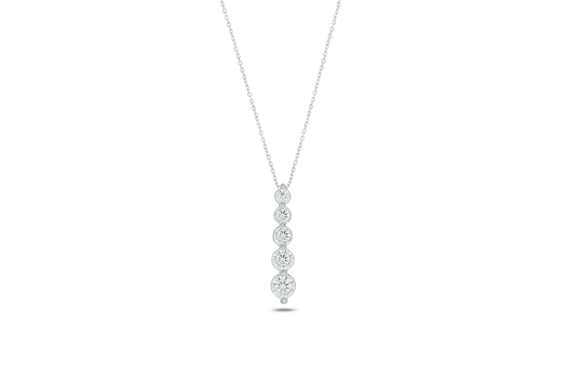 Lab Created 1/4 Carat Lab-Grown Diamond Graduations Pendant in Sterling Silver